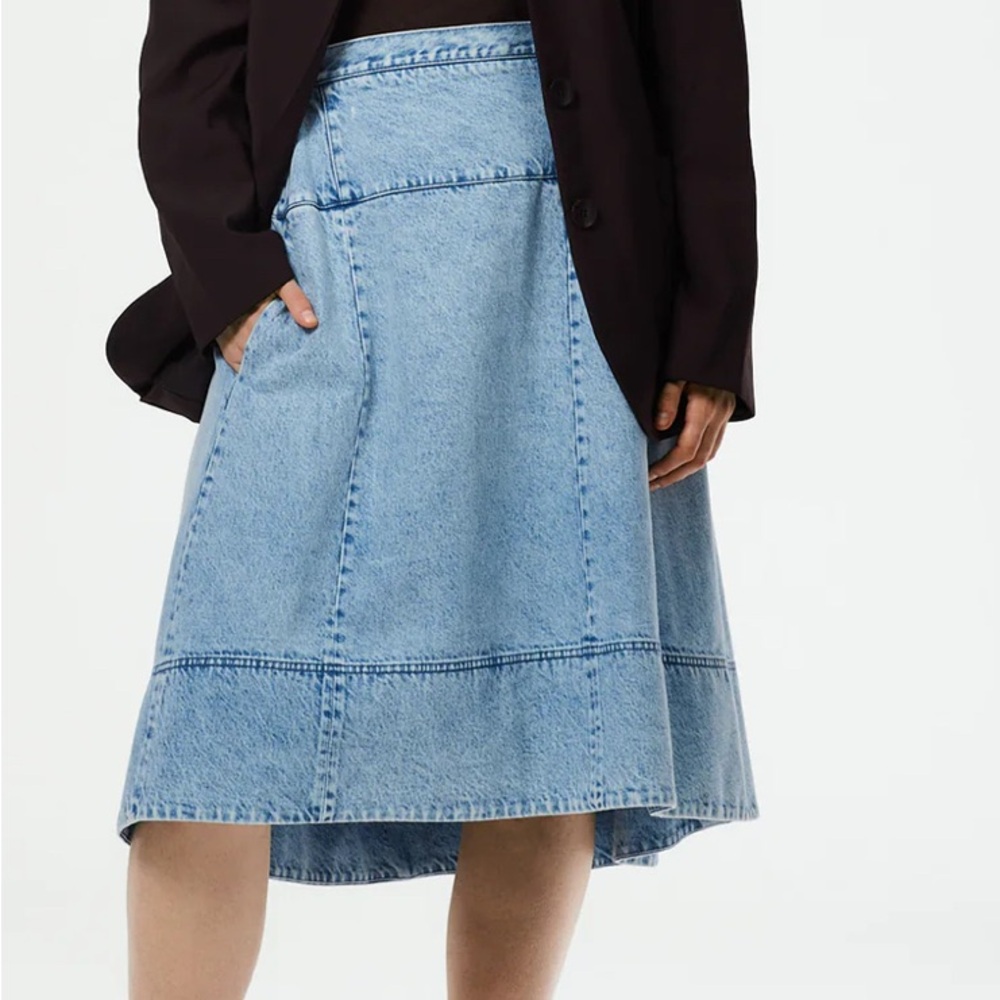 Tibi Acid Iceberg Denim Sculpted Skirt